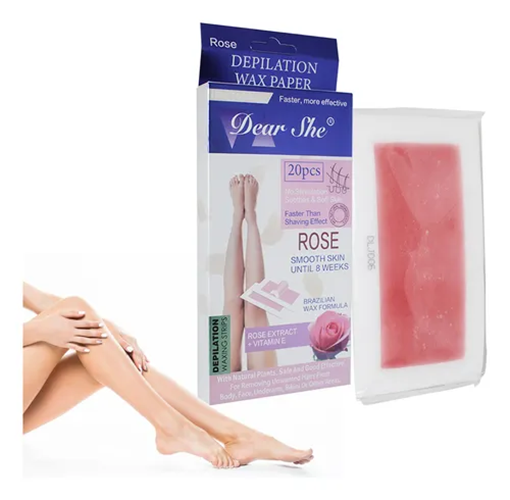 Rose Hair Removal Wax for Body and Face, 1 Box - 20 Wax Sheets
