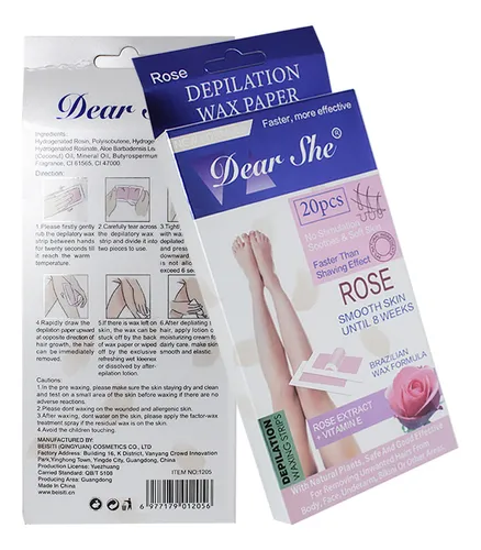 Rose Hair Removal Wax for Body and Face, 1 Box - 20 Wax Sheets