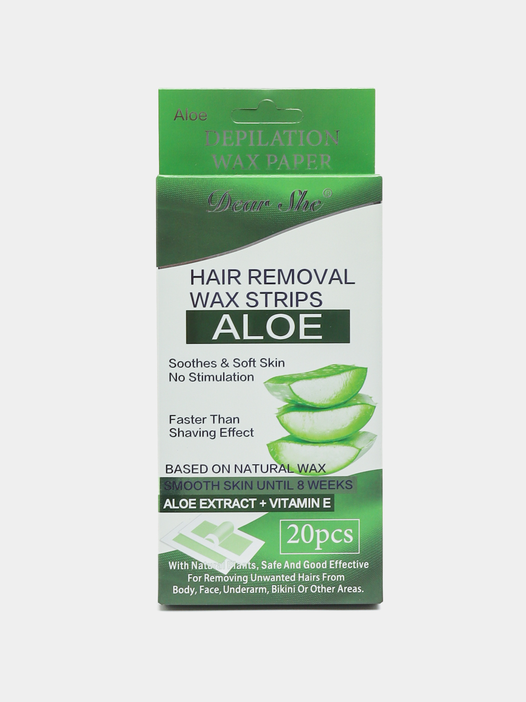 Natural Aloe Vera Hair Removal Wax Paper, 1 box - 20 pieces