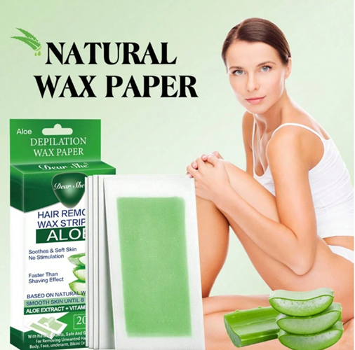 Natural Aloe Vera Hair Removal Wax Paper, 1 box - 20 pieces