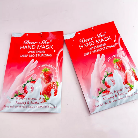 Strawberry Hand Mask, Whitening and Deep Moisturizing, 2 Sheets
