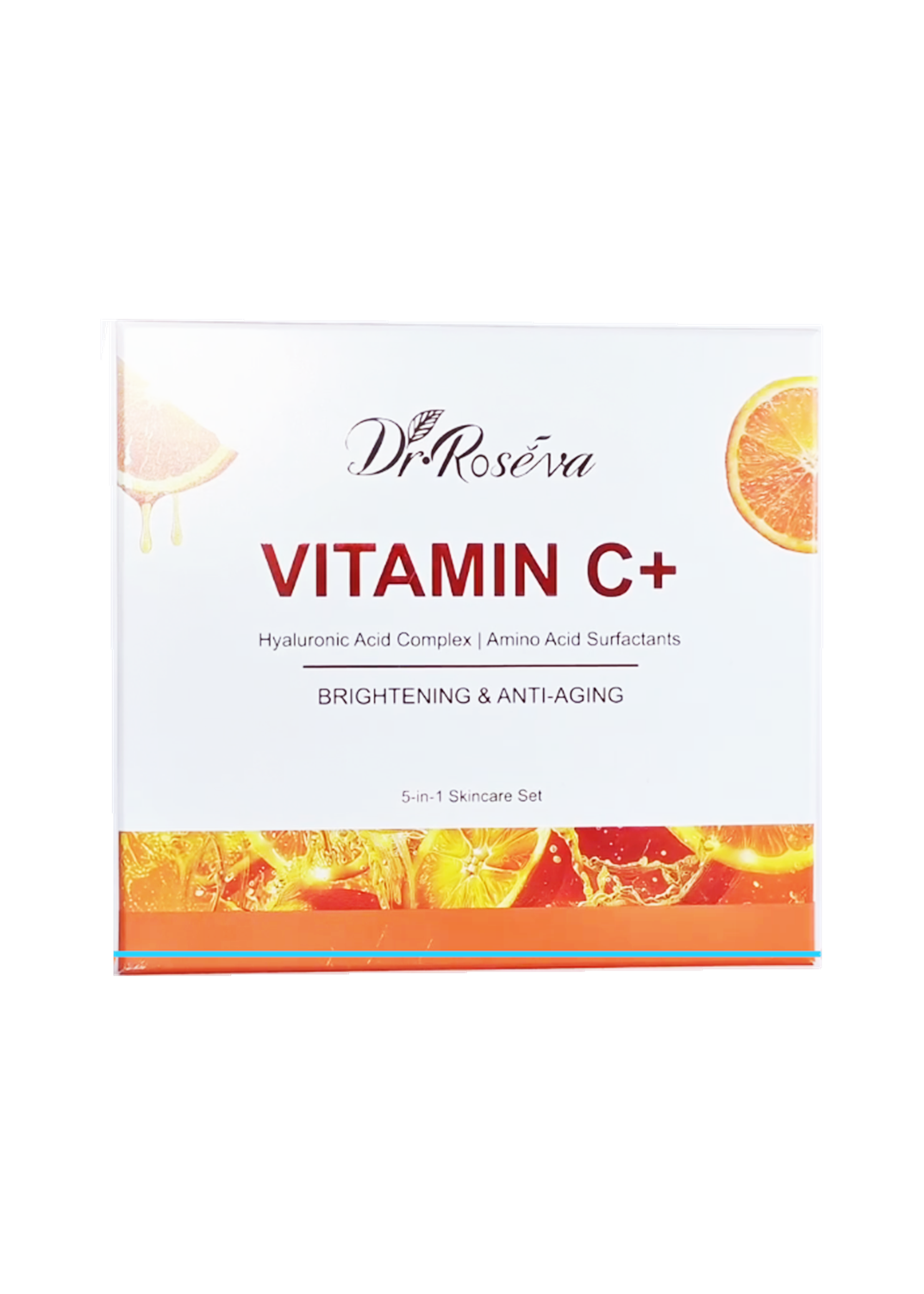 Vitamin C + Hyaluronic Acid Complex, Amino Acids, Brightening and Anti-Aging, Face 5-in-1 Skincare Set