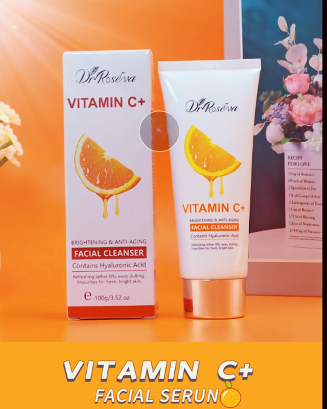 Vitamin C Brightening Anti-Aging Cleanser, Deep Cleansing Exfoliating Moisturizing 100g
