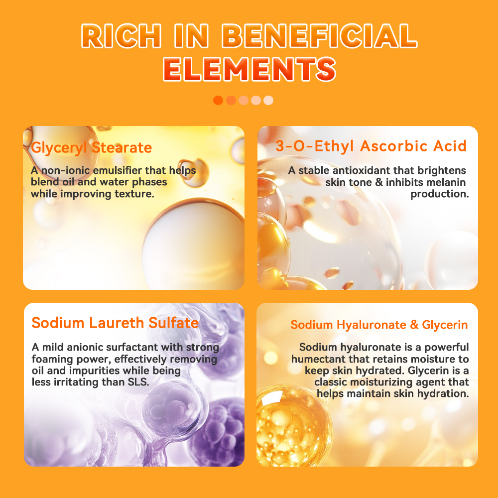 Vitamin C Brightening Anti-Aging Cleanser, Deep Cleansing Exfoliating Moisturizing 100g