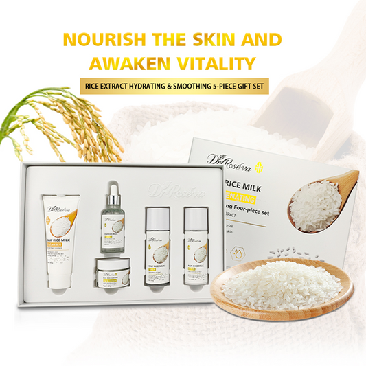 DR.ROSEVA 5-piece set, rice extract for face, firming, anti-aging and anti-wrinkle skin care set