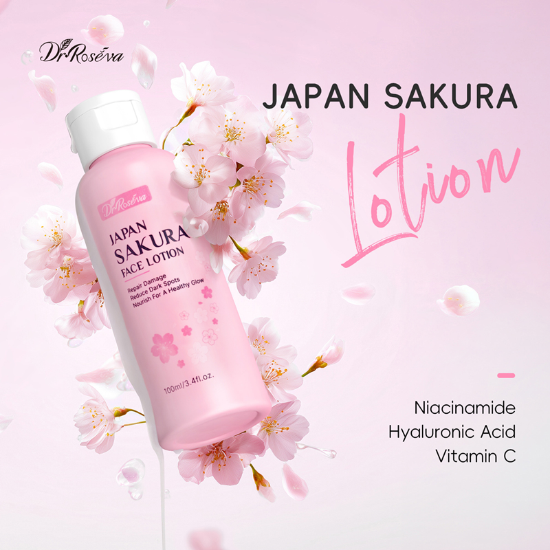 Japanese Sakura Facial Moisturizing Lotion, Damage Repair, Dark Spot Reduction, 100g