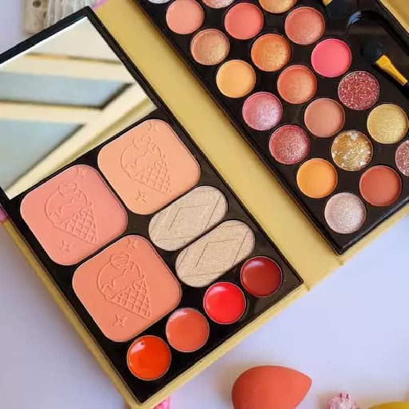 TUTTU TIME (Donut) Makeup Set Palette with Mirror, Makeup Palette, 90g