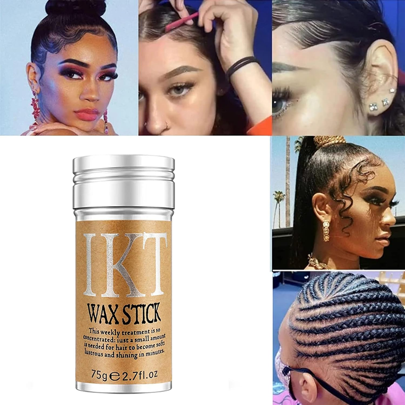 Hair Wax Stick, Wig Edge Control Stick, Non-Greasy Styling Wig Wax for Flyaways, Fringe & Frizzy Hair, 75g