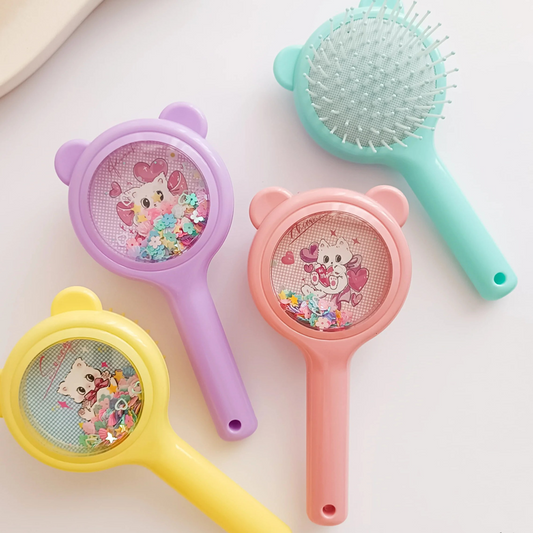 Mini Kitten Detangling Brush for Kids and Girls, Available in 4 Colors