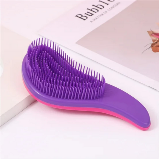 Curved hair comb with handle, random color, one