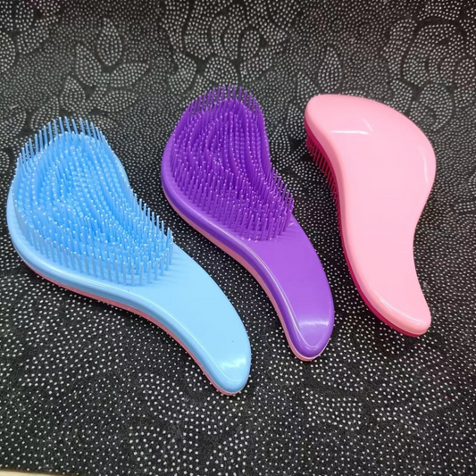 Curved hair comb with handle, random color, one