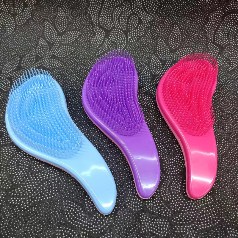 Curved hair comb with handle, random color, one