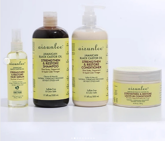 Black Castor Oil Nourishing Moisturizing Repair Shampoo Set, 4 Bottles