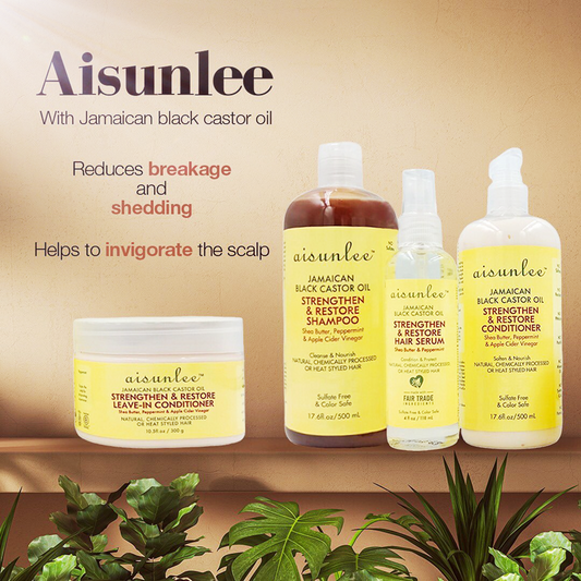 Black Castor Oil Nourishing Moisturizing Repair Shampoo Set, 4 Bottles