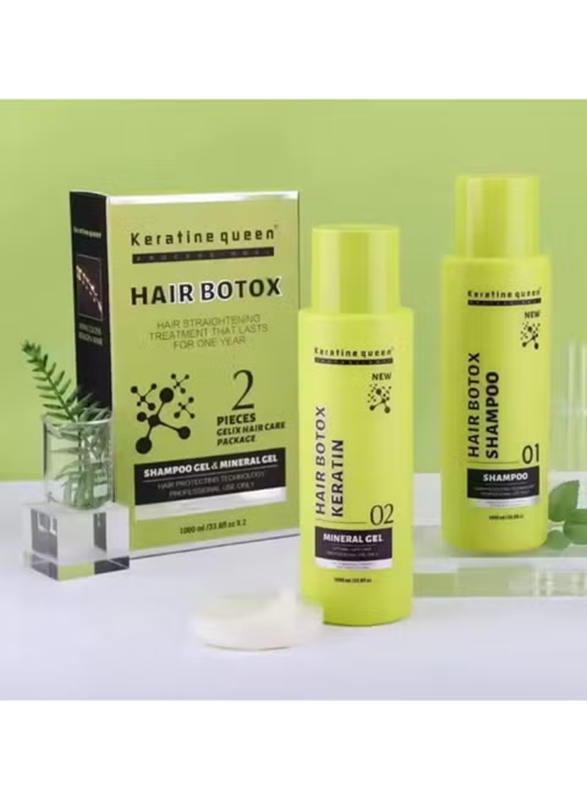 Hair Botox Shampoo Set for Straightening Hair Treatment, 1000ml X2