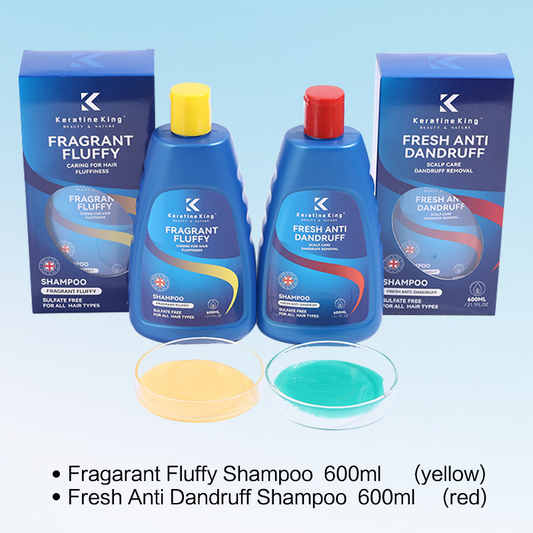 Natural anti-hair loss nourishing anti-dandruff and anti-itch shampoo, fluffy and fragrant shampoo + refreshing anti-dandruff shampoo