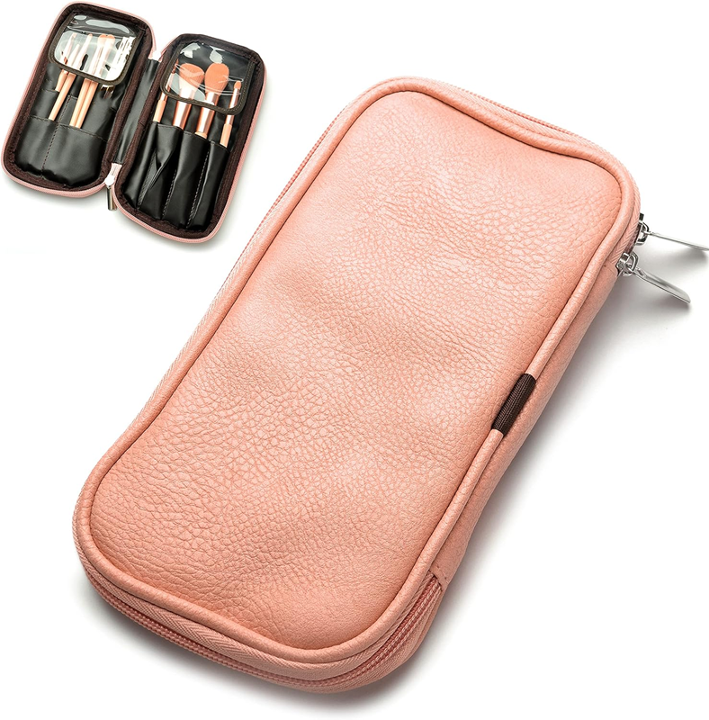 7-Pack Makeup Brushes, Portable Makeup Brush Storage Bag, (Pink)