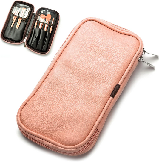 7-Pack Makeup Brushes, Portable Makeup Brush Storage Bag, (Pink)