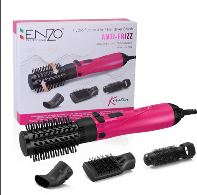 ENZO Professional Automatic Rotating Hair Dryer with Hot Air Brush, Model EN-746B