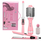 ENZO Professional Salon Pink 4-in-1 Ionic Straightener/Curling Iron/Hairbrush (with Essence) EN-5610