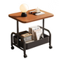 TOXIYA Multifunctional 2-Tier Roller Side Table, Metal Frame Coffee Table