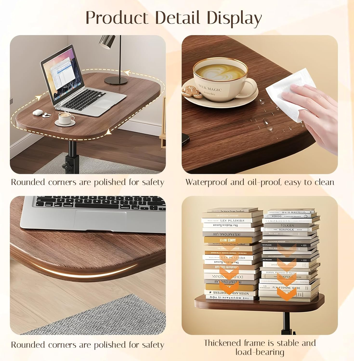 TOXIYA Multifunctional Large Desktop C-Shaped Laptop Stand & Coffee Table