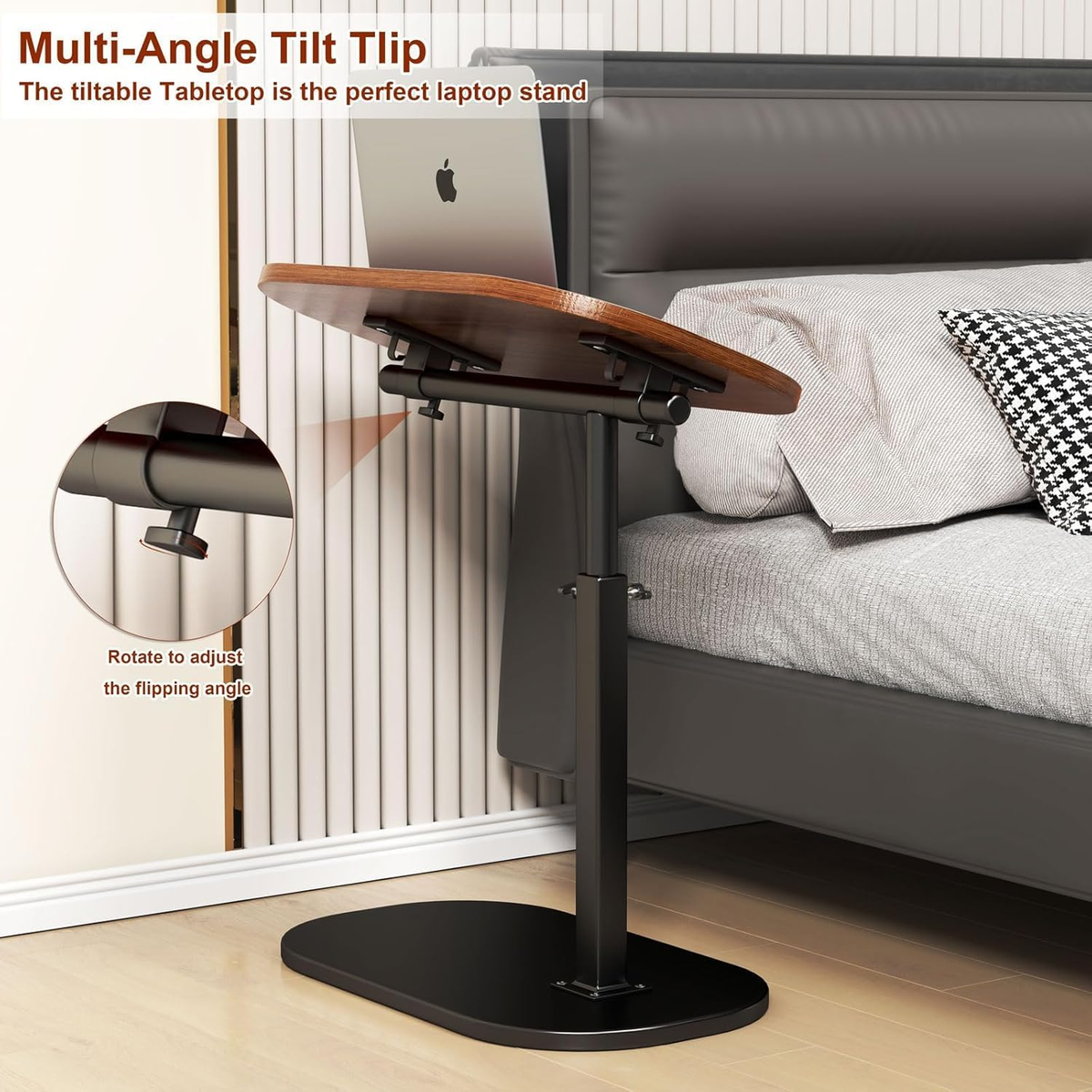 TOXIYA Multifunctional Large Desktop C-Shaped Laptop Stand & Coffee Table