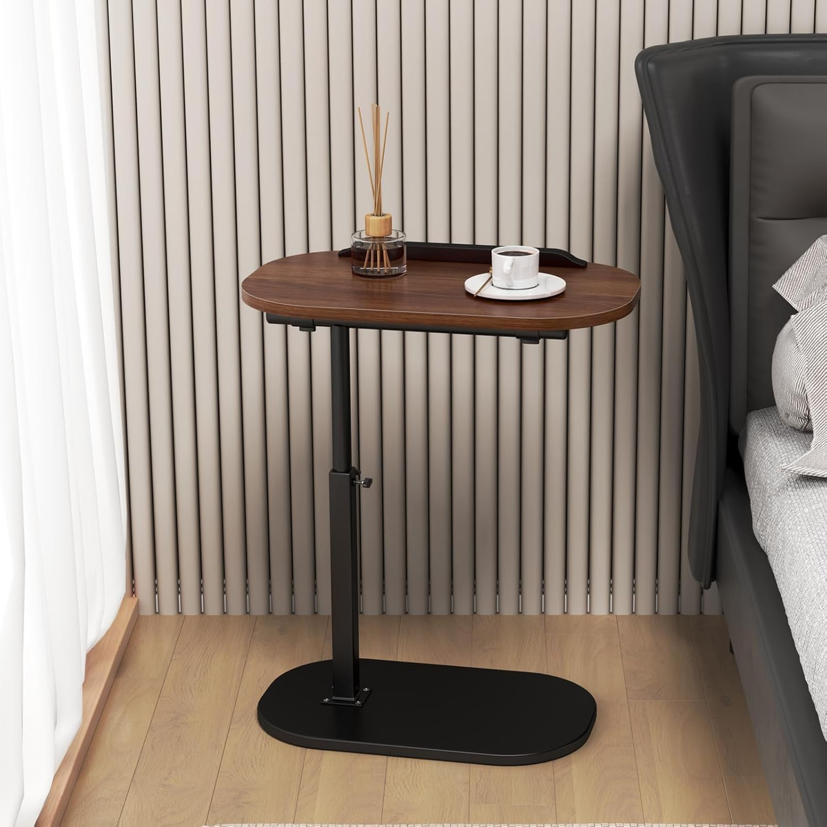 TOXIYA Multifunctional Large Desktop C-Shaped Laptop Stand & Coffee Table