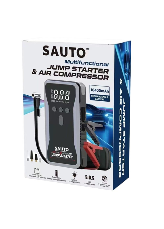 Sauto Smart Jump Starter and Air Compressor with Led Light 10400mAh