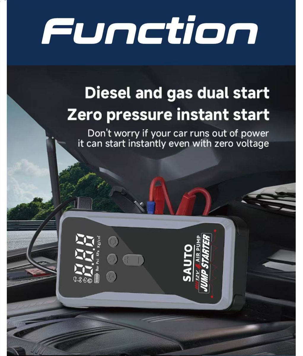 Sauto Smart Jump Starter and Air Compressor with Led Light 10400mAh