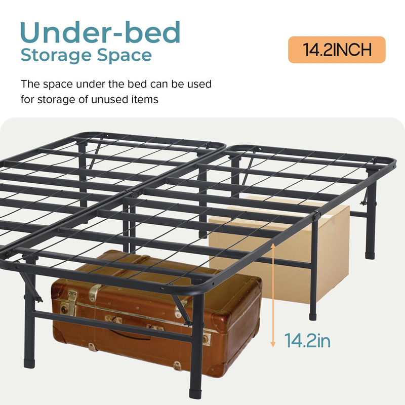 HOMEPOLA easy to assemble, sturdy & durable foldable metal bed frame only