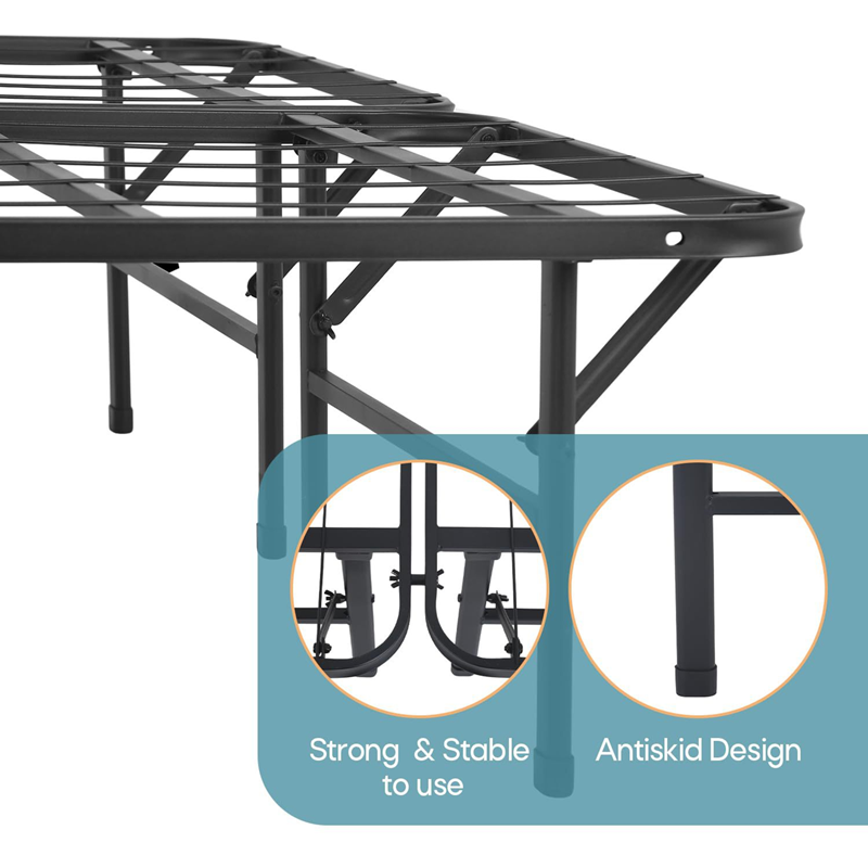 HOMEPOLA easy to assemble, sturdy & durable foldable metal bed frame only