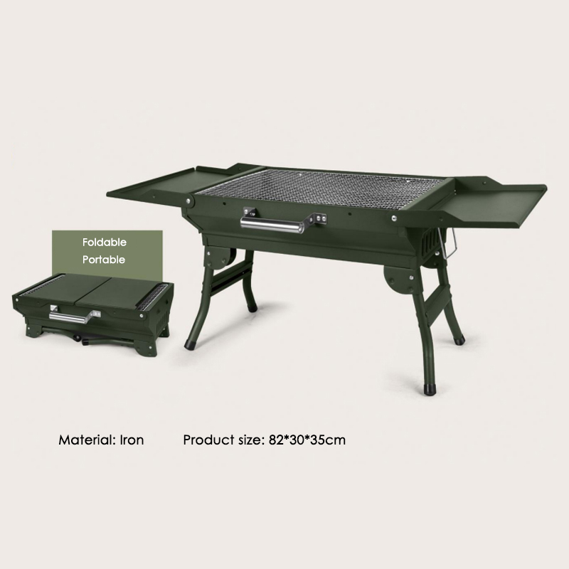 HOMEPOLA Foldable Portable Charcoal Grill, Stainless Steel Grill