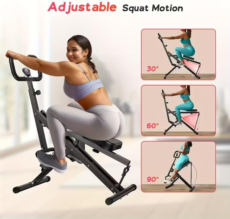 SPORTS Multi-functional Foldable and Adjustable Squat Machine. Equipped with resistance bands, it can be used for cardio, glute, thigh, and full-body core muscle training.