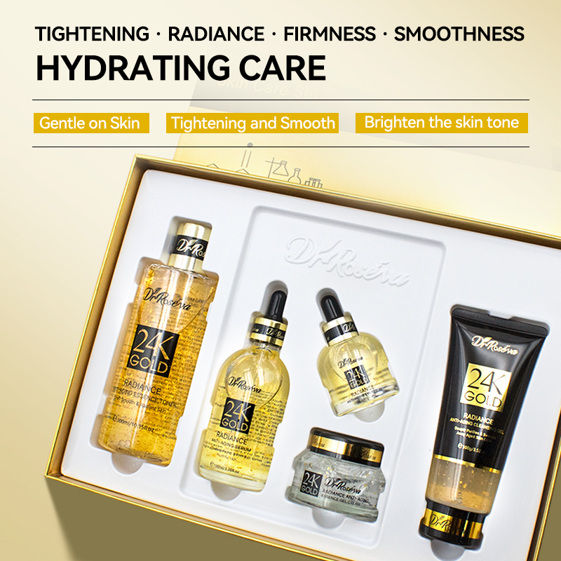 DR.ROSEVA 24K Gold Revitalizing 5-Piece Anti-Aging Skincare Set