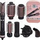 ENZO EN-760 Genuine Leather Hair Dryer and Straightener Set - Professional Multi-functional Styling Tool  Color: Black