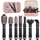 ENZO EN-760 Genuine Leather Hair Dryer and Straightener Set - Professional Multi-functional Styling Tool  Color: Black