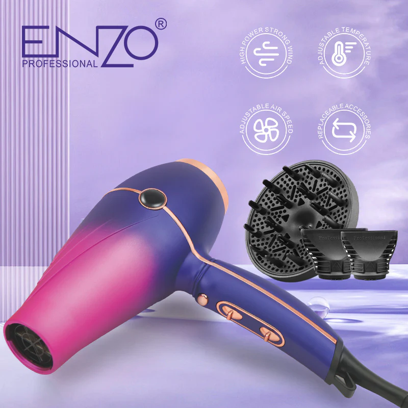 ENZOEN-8001 High-Power Professional Gradient Color Quick-Drying Stylish Wall-Mounted Hair Dryer