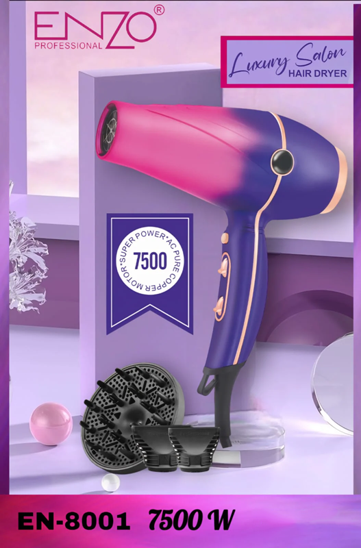 ENZOEN-8001 High-Power Professional Gradient Color Quick-Drying Stylish Wall-Mounted Hair Dryer