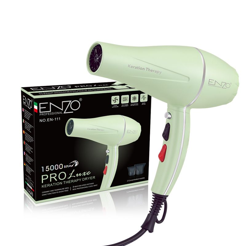 Enzo EN-111, Professional High-Power Quick-Drying Hair Dryer，green
