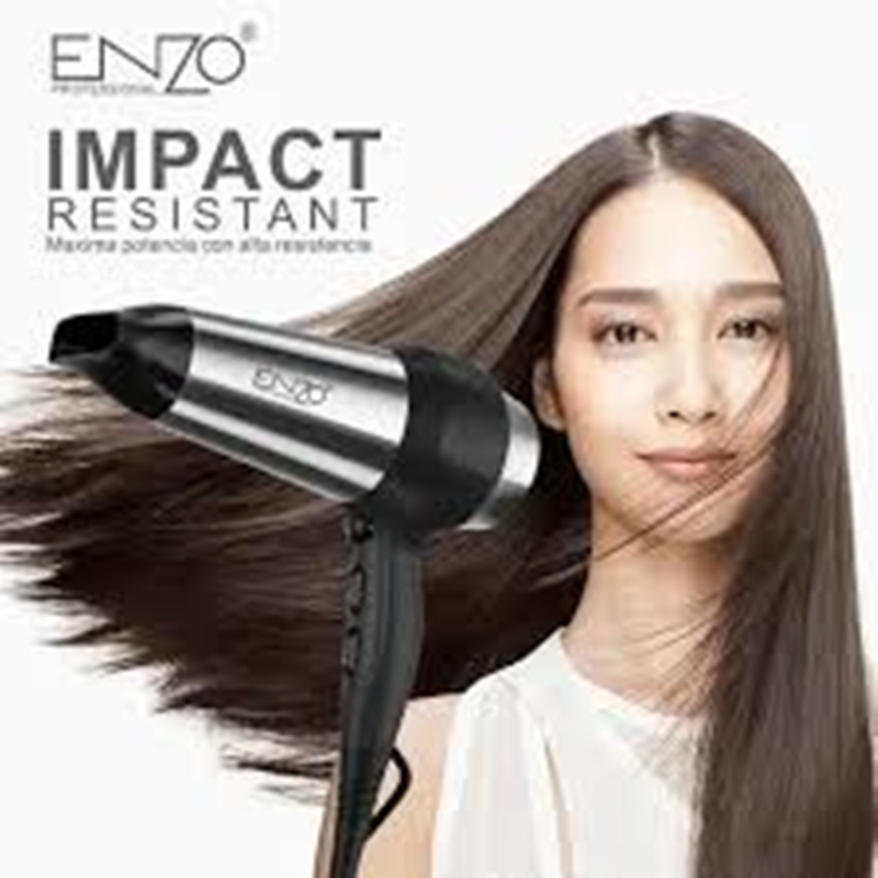 ENZO EN-8896 High-Power Hair Dryer (8000 Watts, Black and Silver)