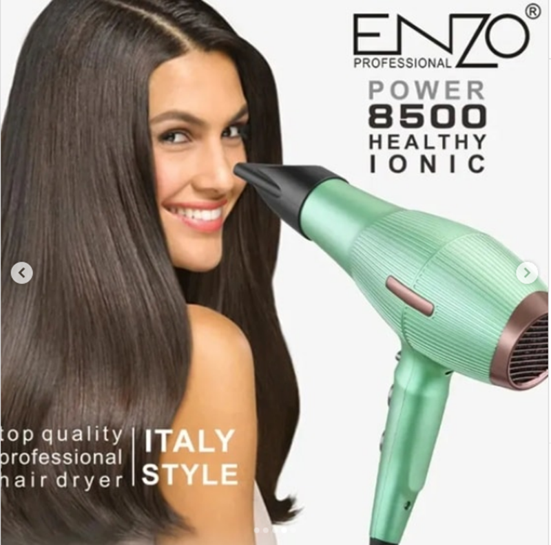 ENZO, EN-6008, 8500W Professional High-Power Salon-Grade Hair Dryer (Hot and Cold Air)