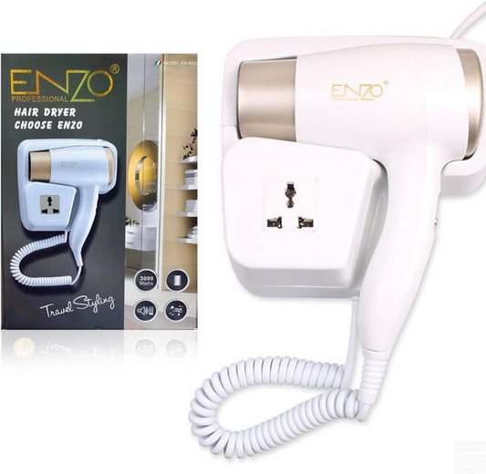 ENZO, EN-6622 Luxury Durable Customized Home Bathroom Salon Wall-Mounted Professional Hotel Silent Vertical Hair Dryer - 3000W