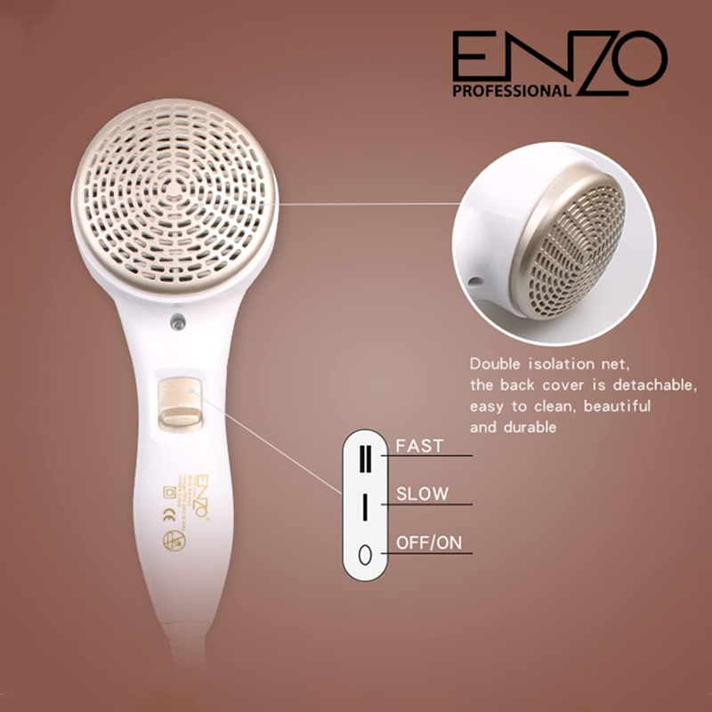 ENZO, EN-6622 Luxury Durable Customized Home Bathroom Salon Wall-Mounted Professional Hotel Silent Vertical Hair Dryer - 3000W