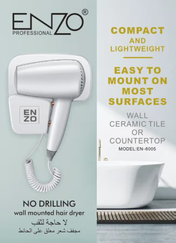 ENZO -EN-6005 Mini Hair Dryer for Hotels and Homes