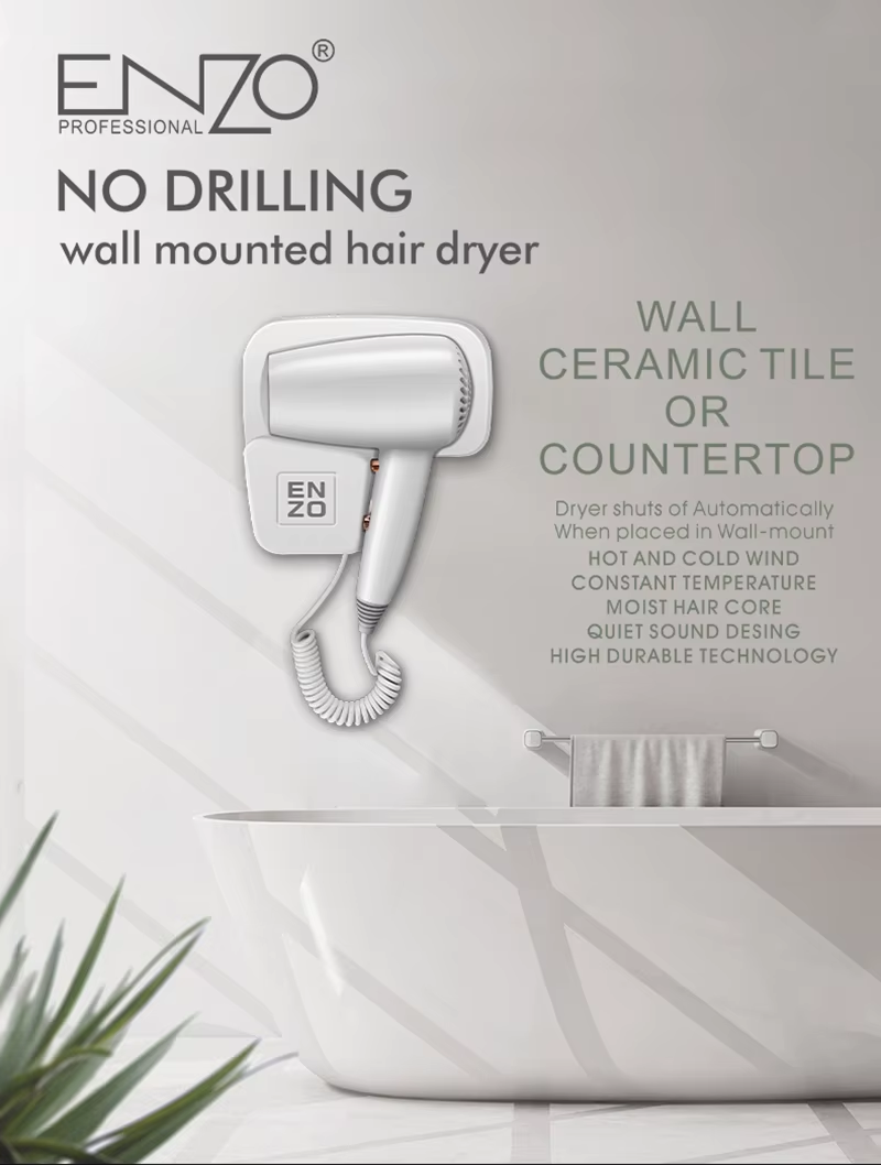 ENZO -EN-6005 Mini Hair Dryer for Hotels and Homes