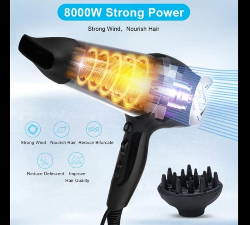 ENZO-EN-3019 Professional Hair Dryer + Shaver Metal Salon-Grade Hair Dryer Set