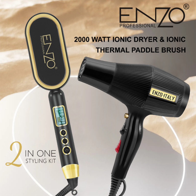 ENZO EN-6304 2-in-1 hair styler, hair dryer and straightener set, highly rated.