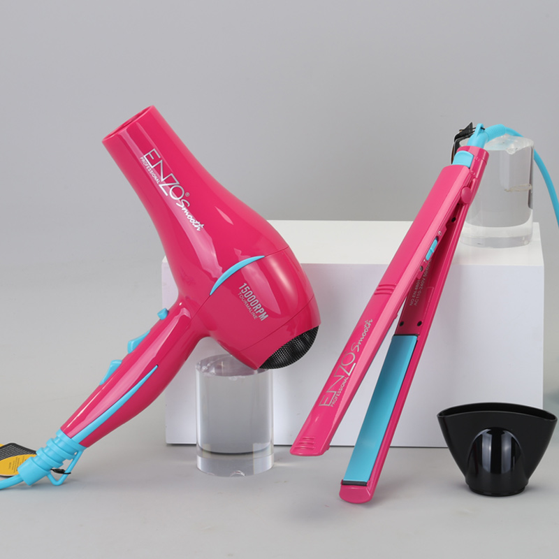 Enzo EN-8801 Bright Pink Hair Styling Set