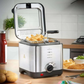 ENZO ITA-50042, 1.5L Household Kitchen Fryer with Removable Inner Pot, Stainless Steel